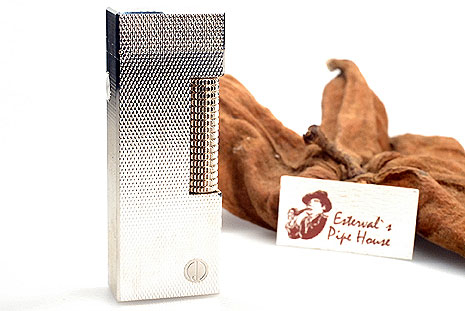 Alfred Dunhill Pipe Lighter Rollagas Silver plated Gerstenkorn
